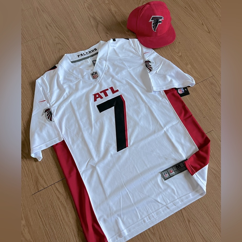NFL Atlanta Falcons White & Red Men’s #7 Football Jersey
